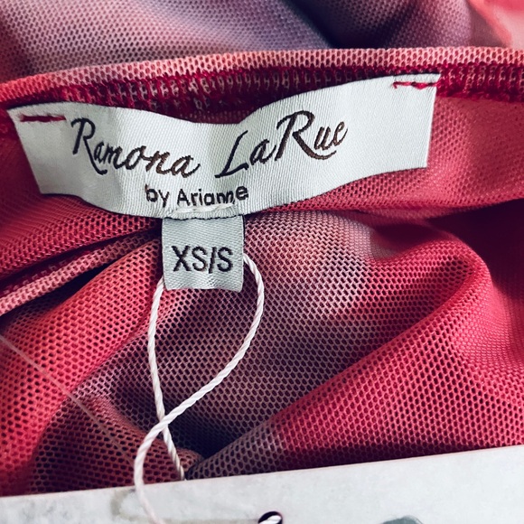 RAMONA LaRUE by Arianne NWT Adele FIGHTER FISH Print Tattoo Mesh DRESS XS / S - Picture 5 of 16